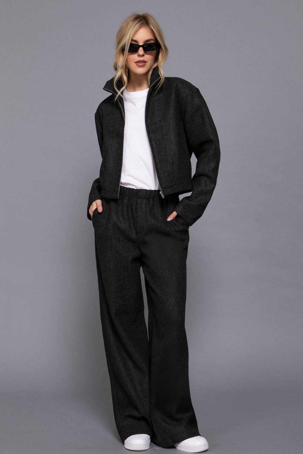 Soft Felt Pants: Waist Elastic with Side Pocket