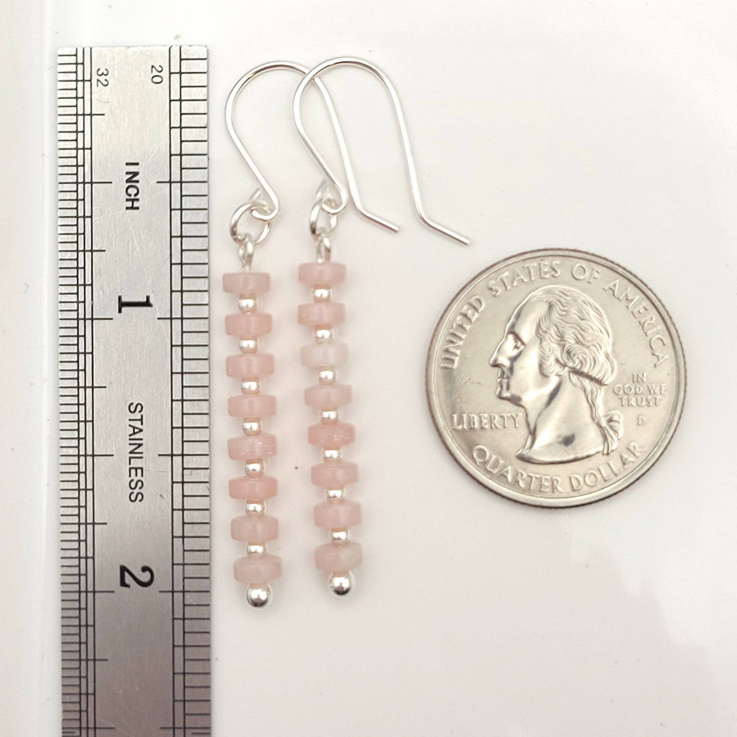 Pink Opal & Sterling Silver Dangle Earring