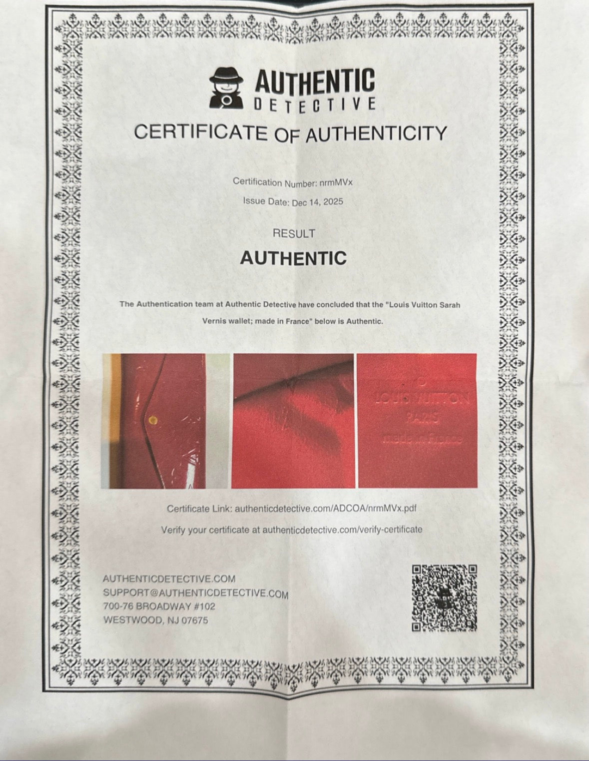 Pre-owned Louis Vuitton Vernis (patent leather) Sarah wallet. #8 AUTHENTIC