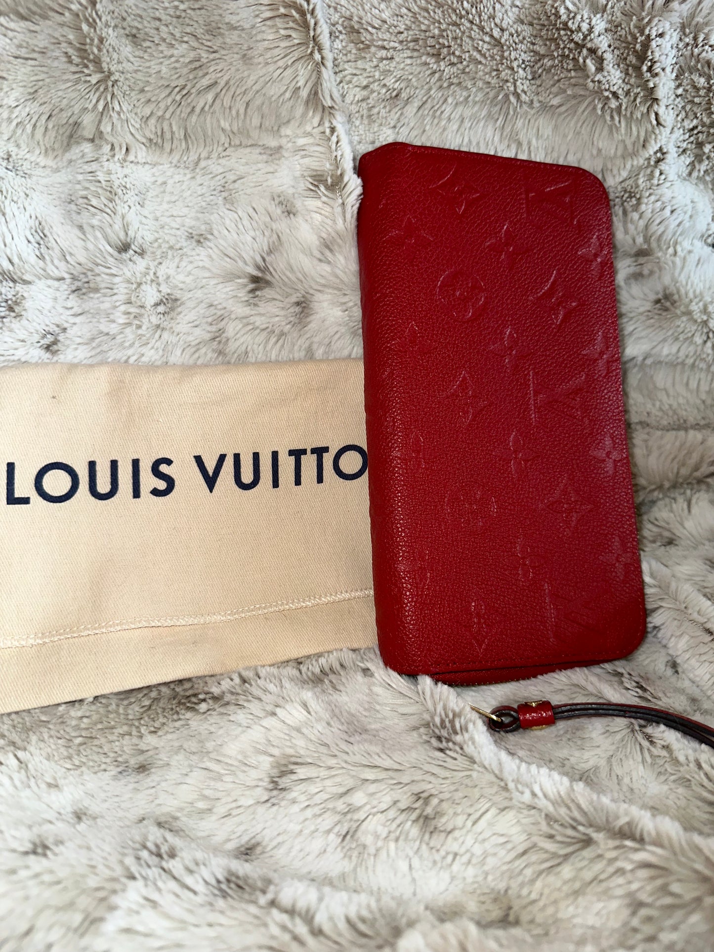 Pre-owned Louis Vuitton Empreinte Zippy Wallet in red (embossed Monogram leather) AUTHENTIC #11