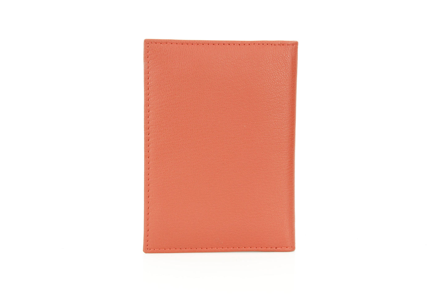Leather Passport Holder with Card Slots: Black