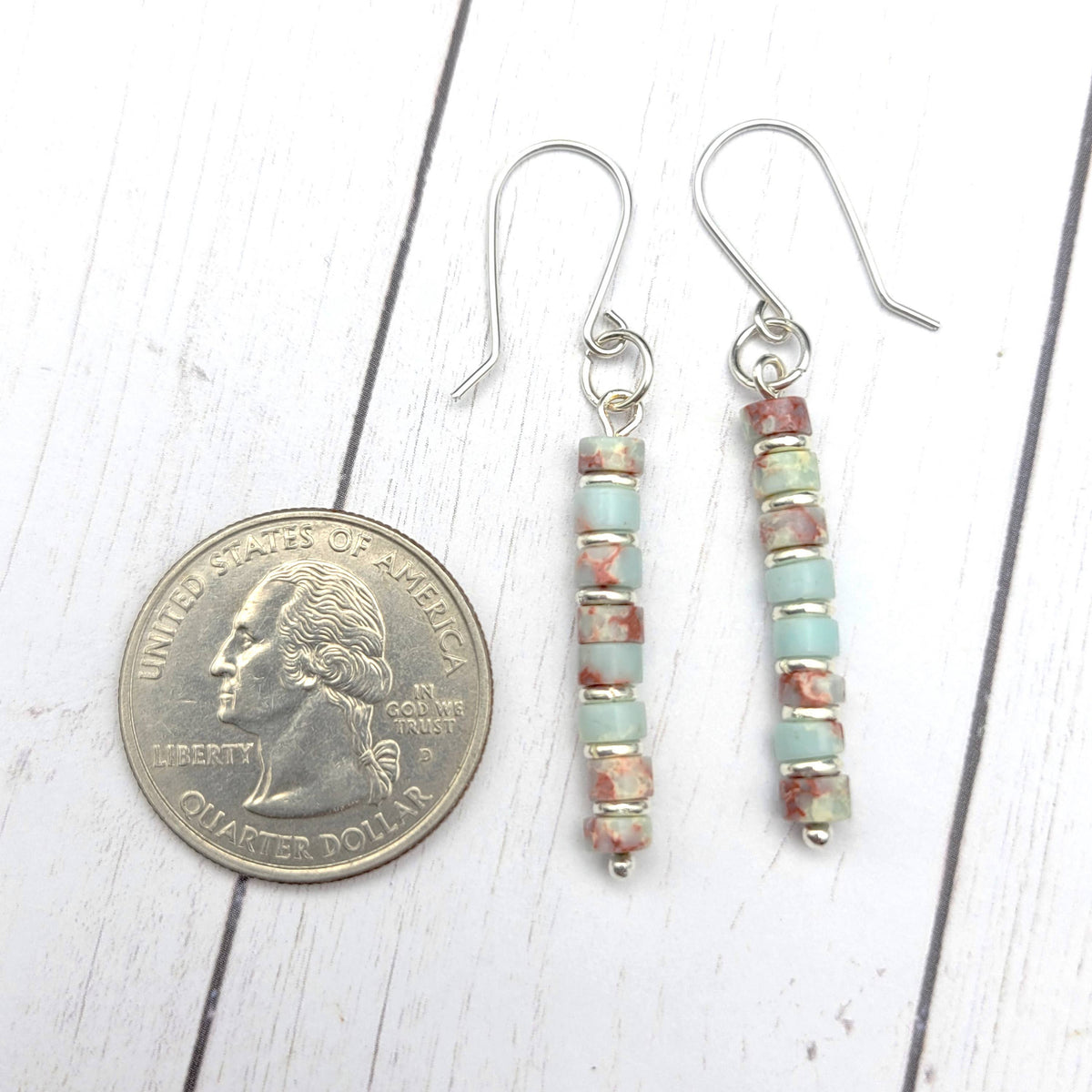 Light Blue Aqua Terra Jasper Dangle Earrings