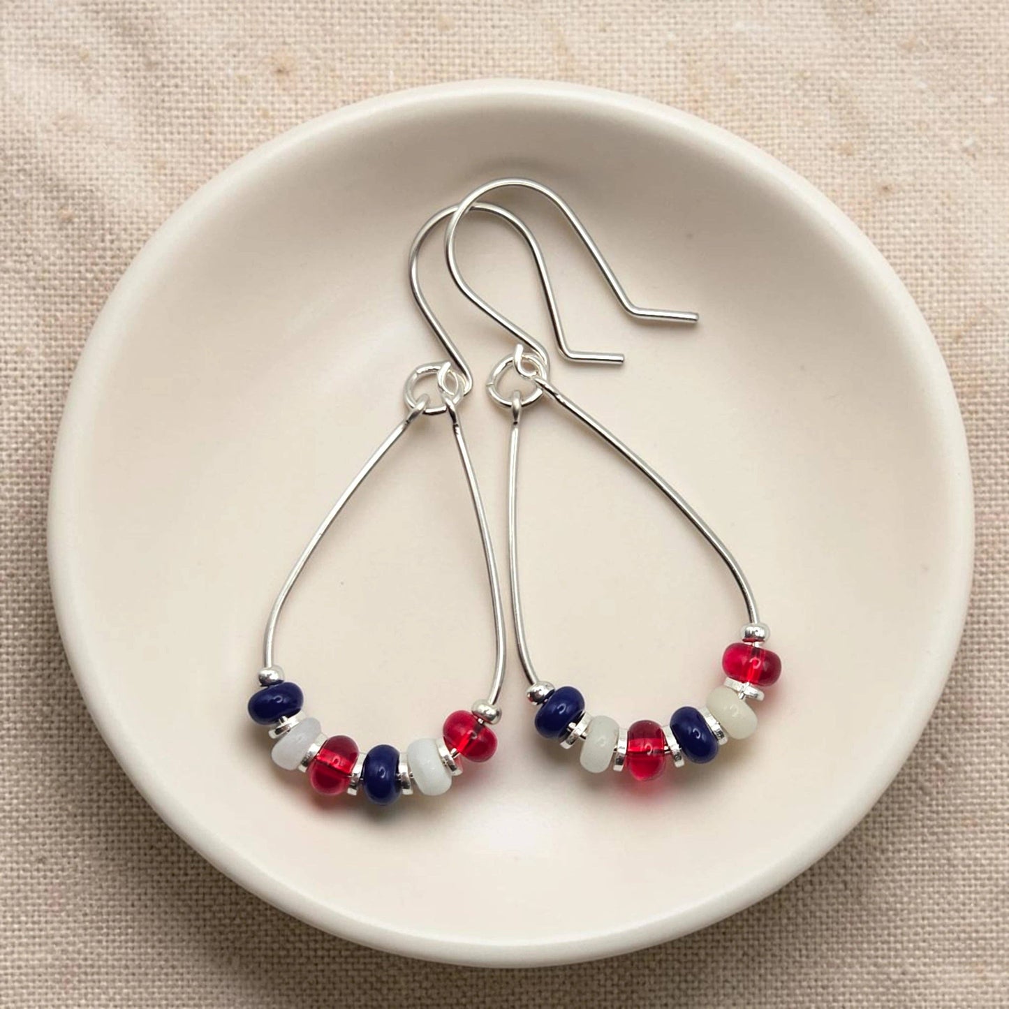 Red White & Blue Americana Jewelry: Sterling Silver