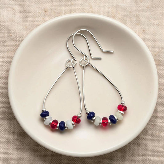 Red White & Blue Americana Jewelry: Sterling Silver