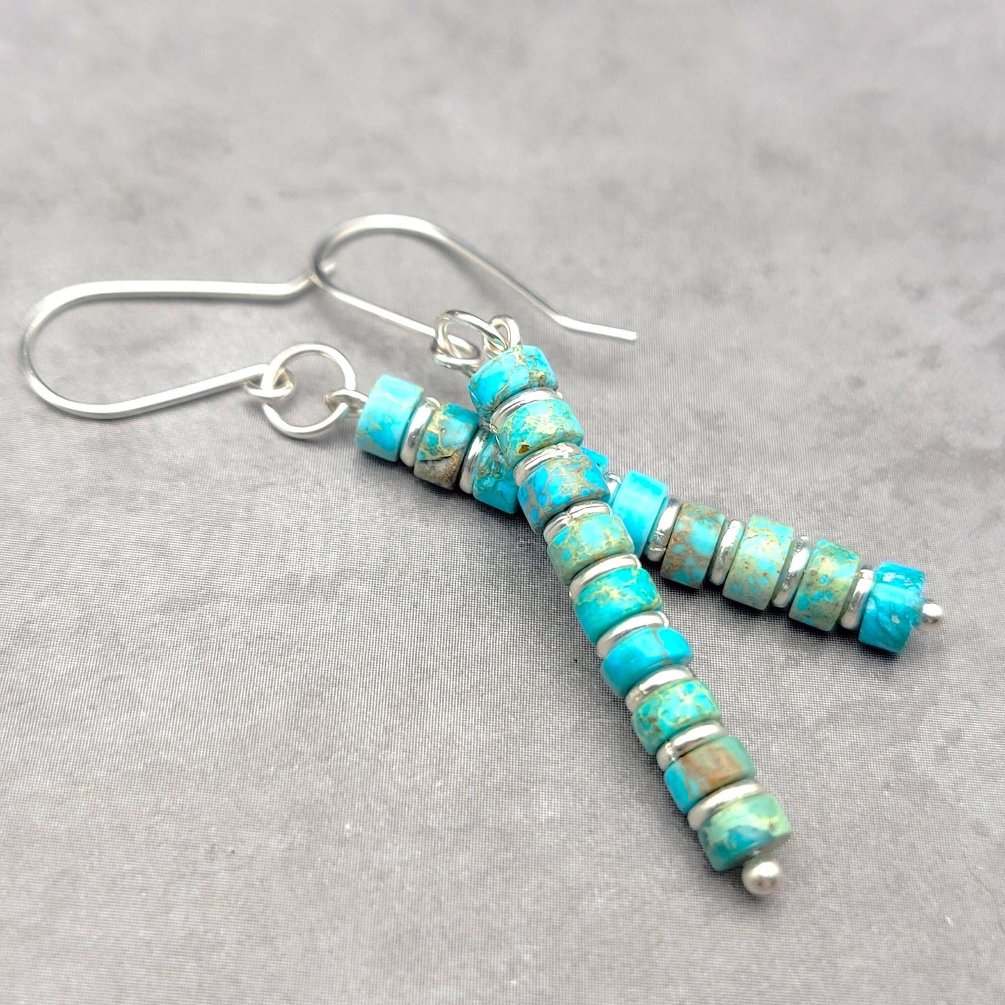 Turquoise Vibrant Blue Dangle Boho Earrings