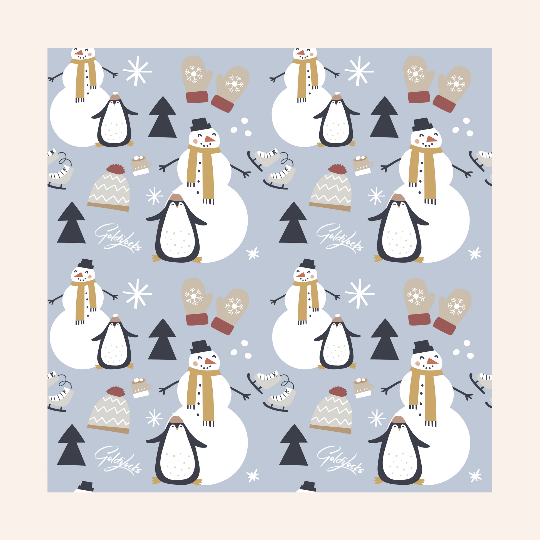 Goldilocks Goods - Beeswax Food Wraps:  Snowman Single Medium