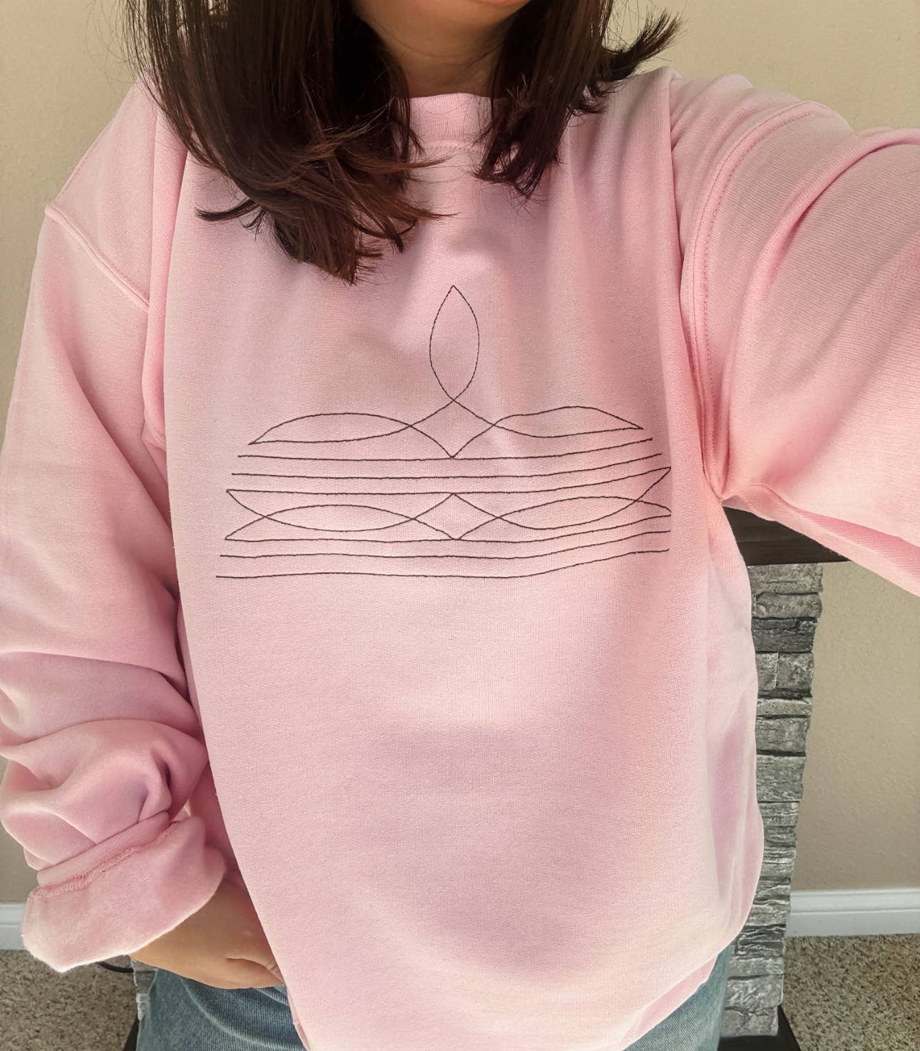 Boot Stitched Embroidered Sweatshirt CREW