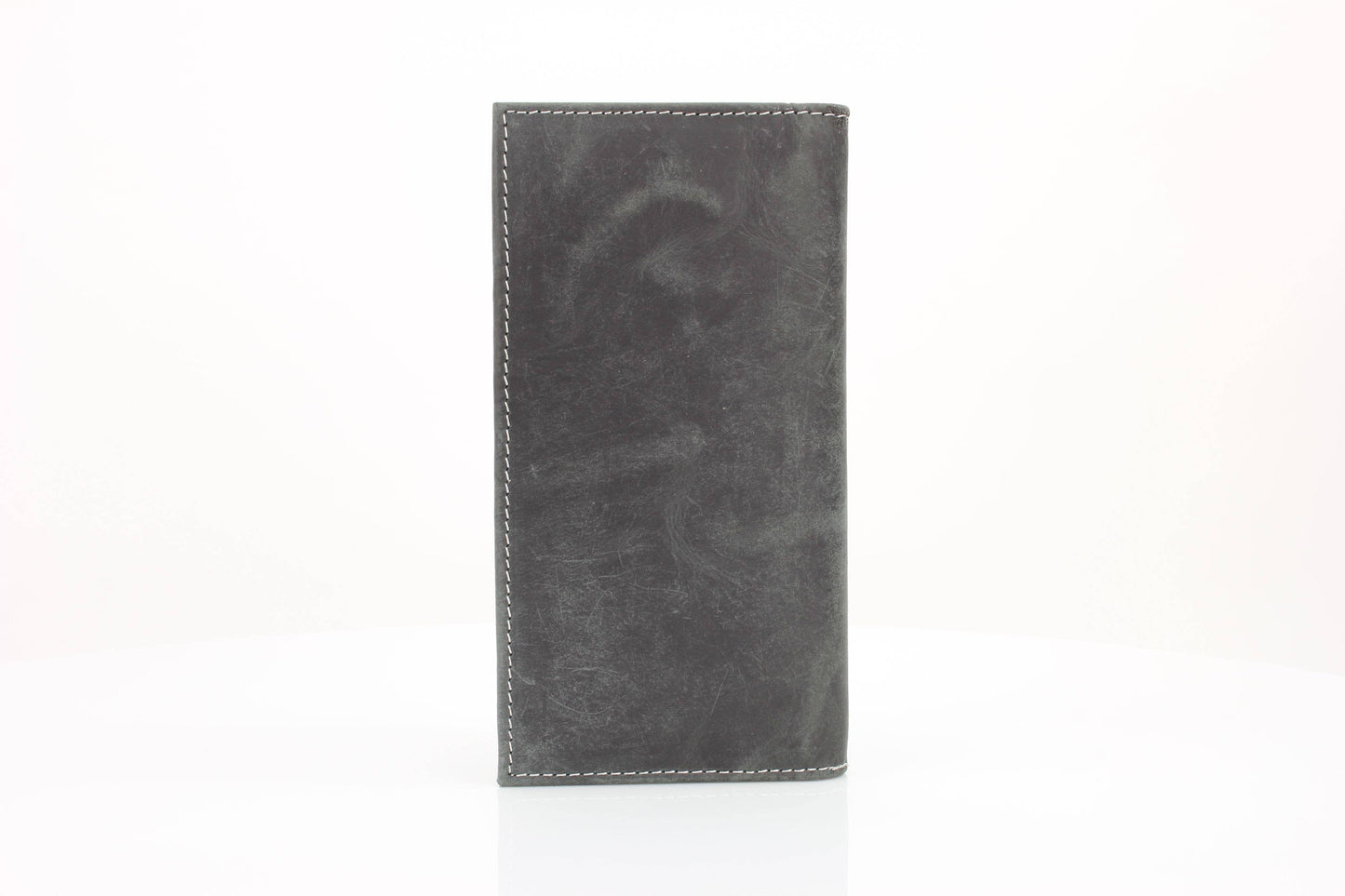 American Bison Oil Pull Up Tooled Leather Accent Rodeo Wallet Black