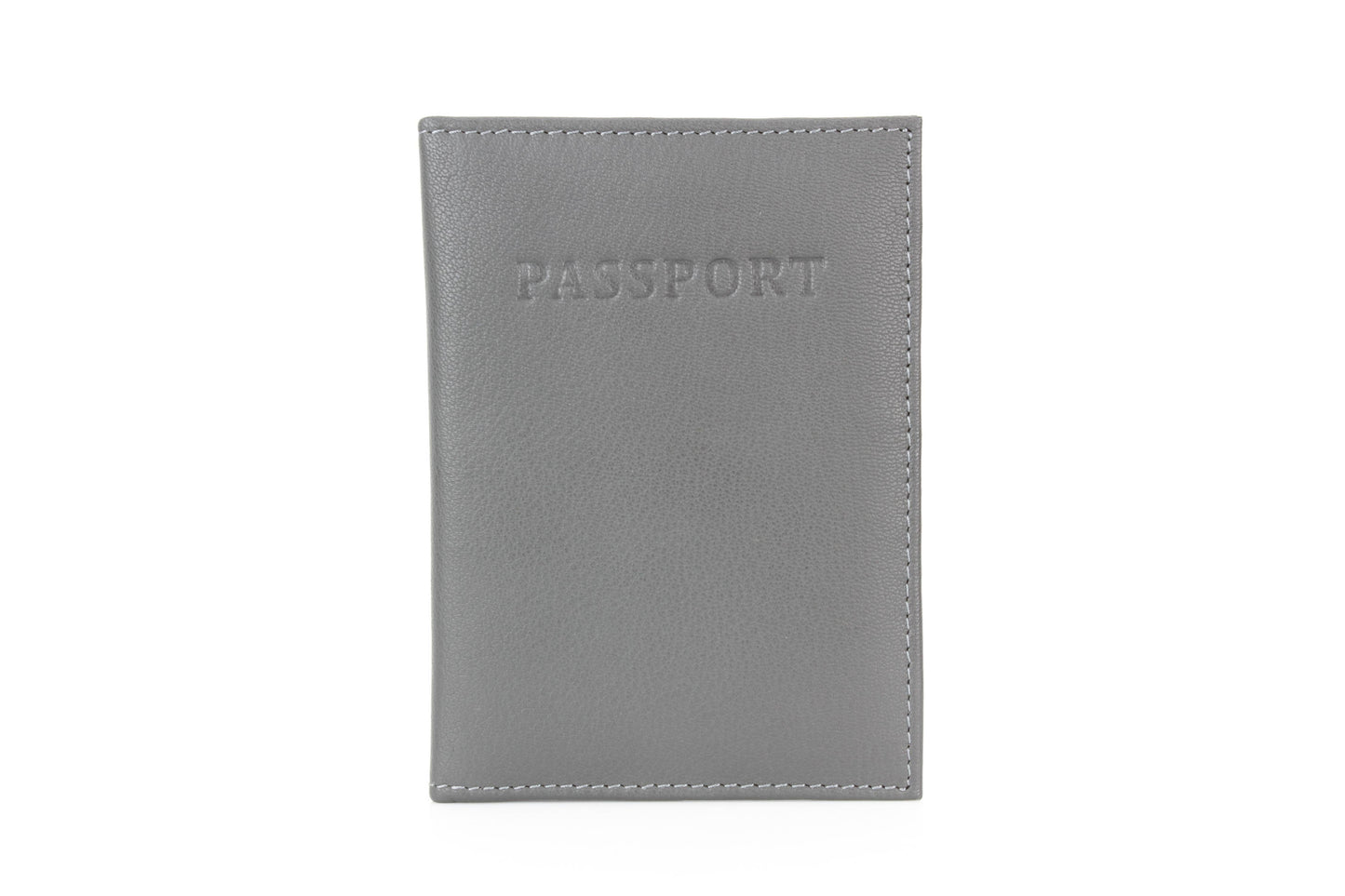 Leather Passport Holder with Card Slots: Black