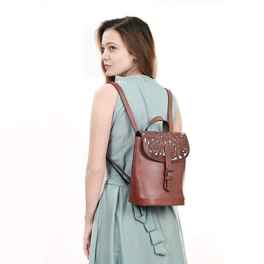 Backpack Genuine Leather women bag western Bag: KBG320