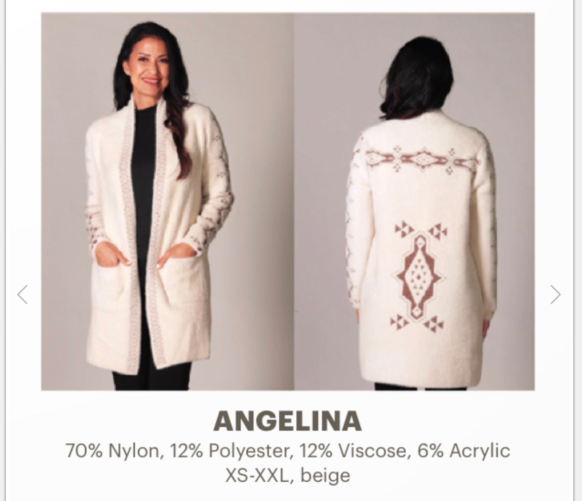 Venario “Angelina” Dress Sweater/Jacket