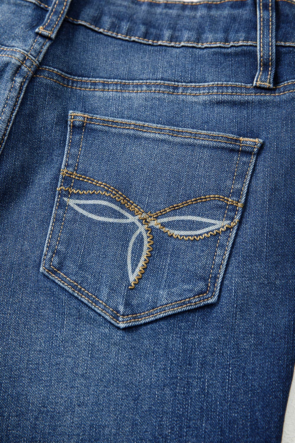 Western Stitch Patched Pocket Bootcut Jeans: Sail Blue
