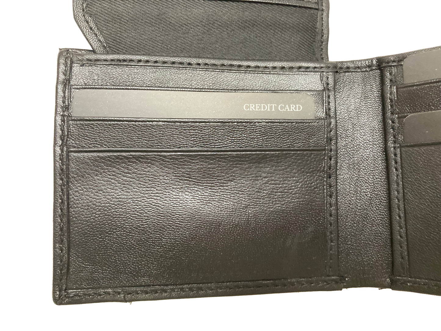 Contrast Stitch Bifold Wallet w/ Vanity Tray & Keychain