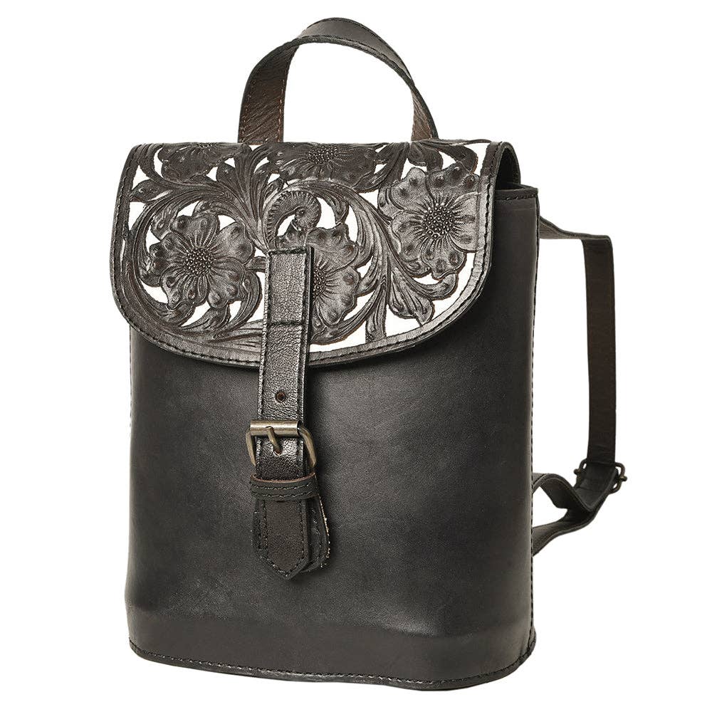 Backpack Genuine Leather hand tooled backpack