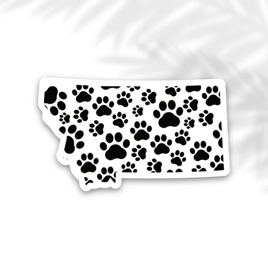 The State Stickers - Montana Paw Print State Sticker