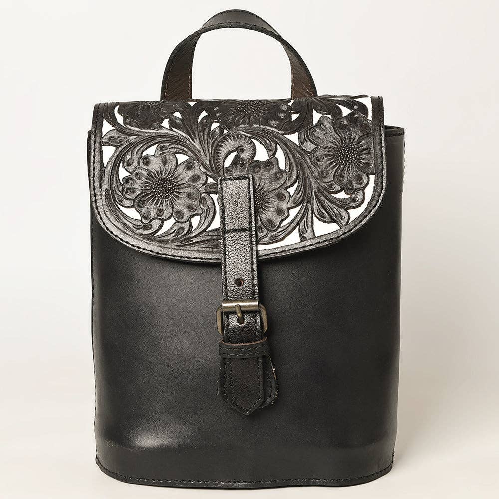 Backpack Genuine Leather hand tooled backpack