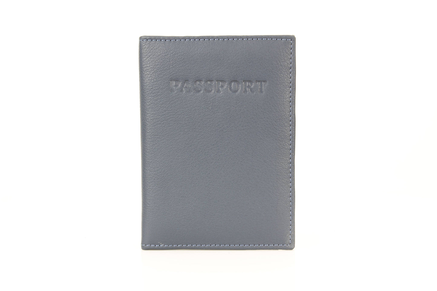 Leather Passport Holder with Card Slots: Black