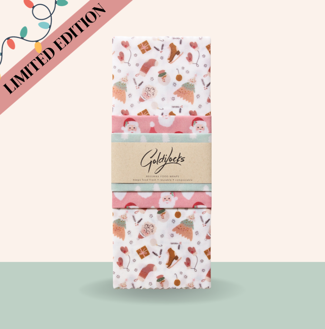 Goldilocks Goods - Beeswax Food Wraps: Christmas Medley Set of 3