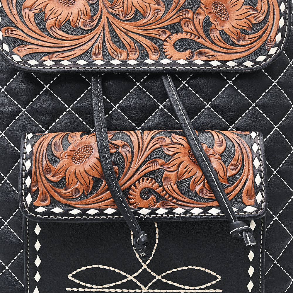 Backpack Hand Tooled Genuine Leather women bag western Bag: ADBGA731