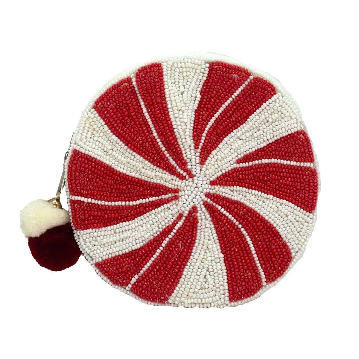 PEPPERMINT BEADED POUCH