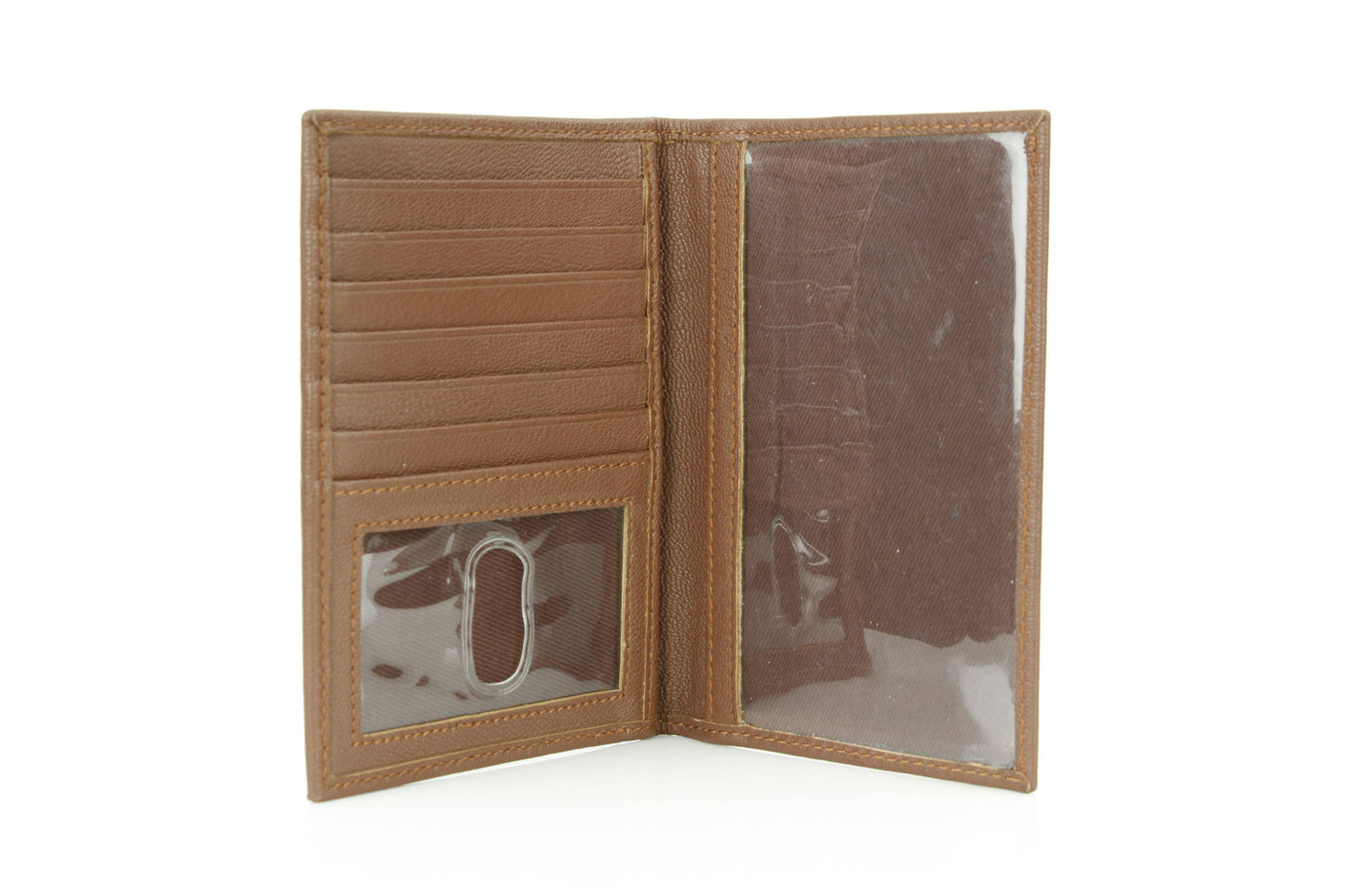 Leather Passport Holder with Card Slots: Black