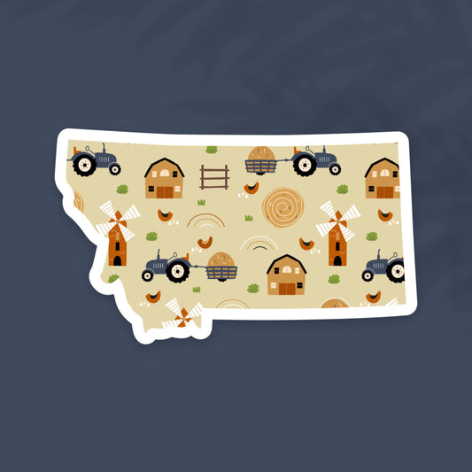 Montana Farm State Sticker