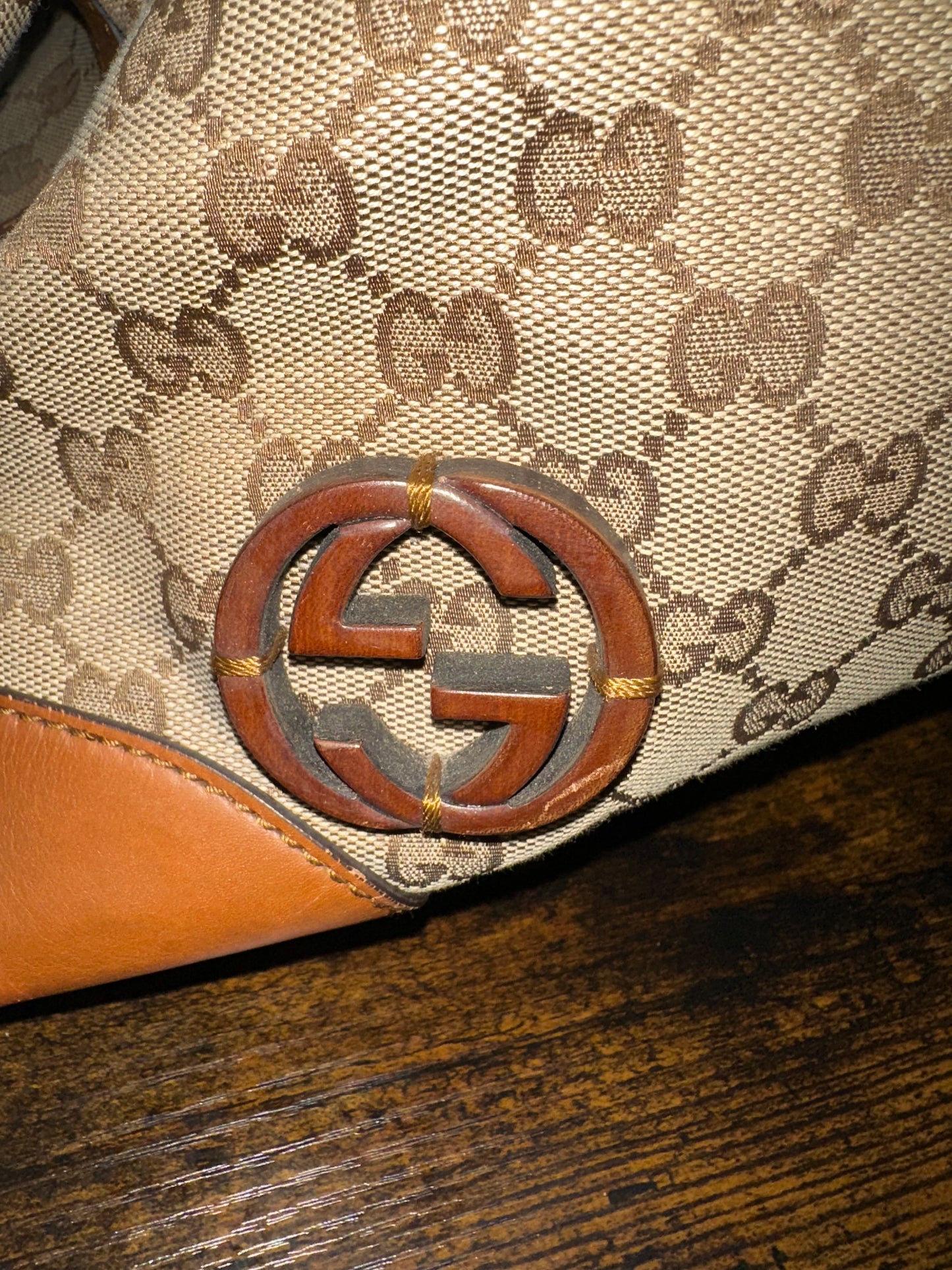 JT020 Preowned Gucci GG Canvas Boston Satchel