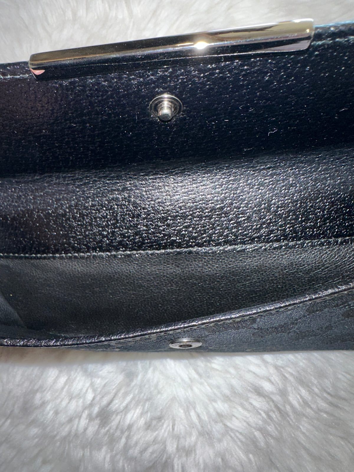 Pre-Loved Authentic Gucci Black GG Denim Continental Long Wallet