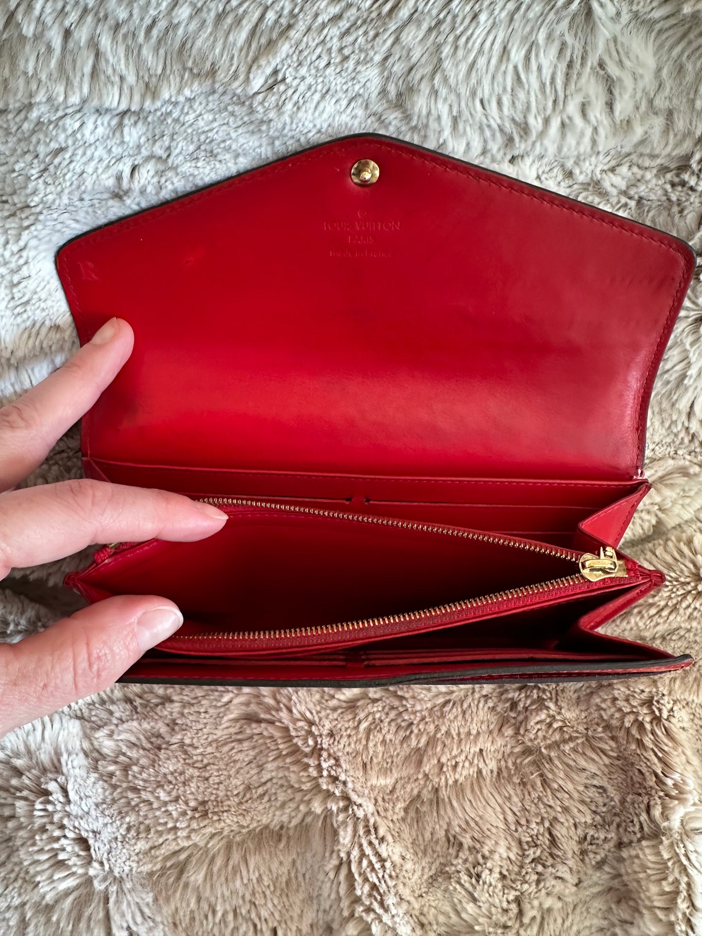 Pre-owned Louis Vuitton Vernis (patent leather) Sarah wallet. #8 AUTHENTIC