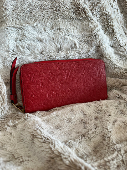 Pre-owned Louis Vuitton Empreinte Zippy Wallet in red (embossed Monogram leather) AUTHENTIC #11