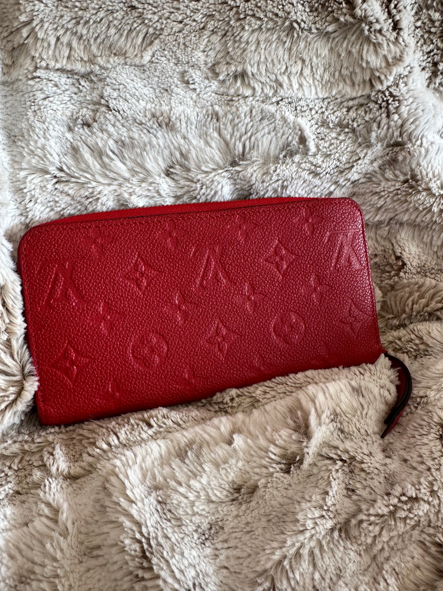 Pre-owned Louis Vuitton Empreinte Zippy Wallet in red (embossed Monogram leather) AUTHENTIC #11