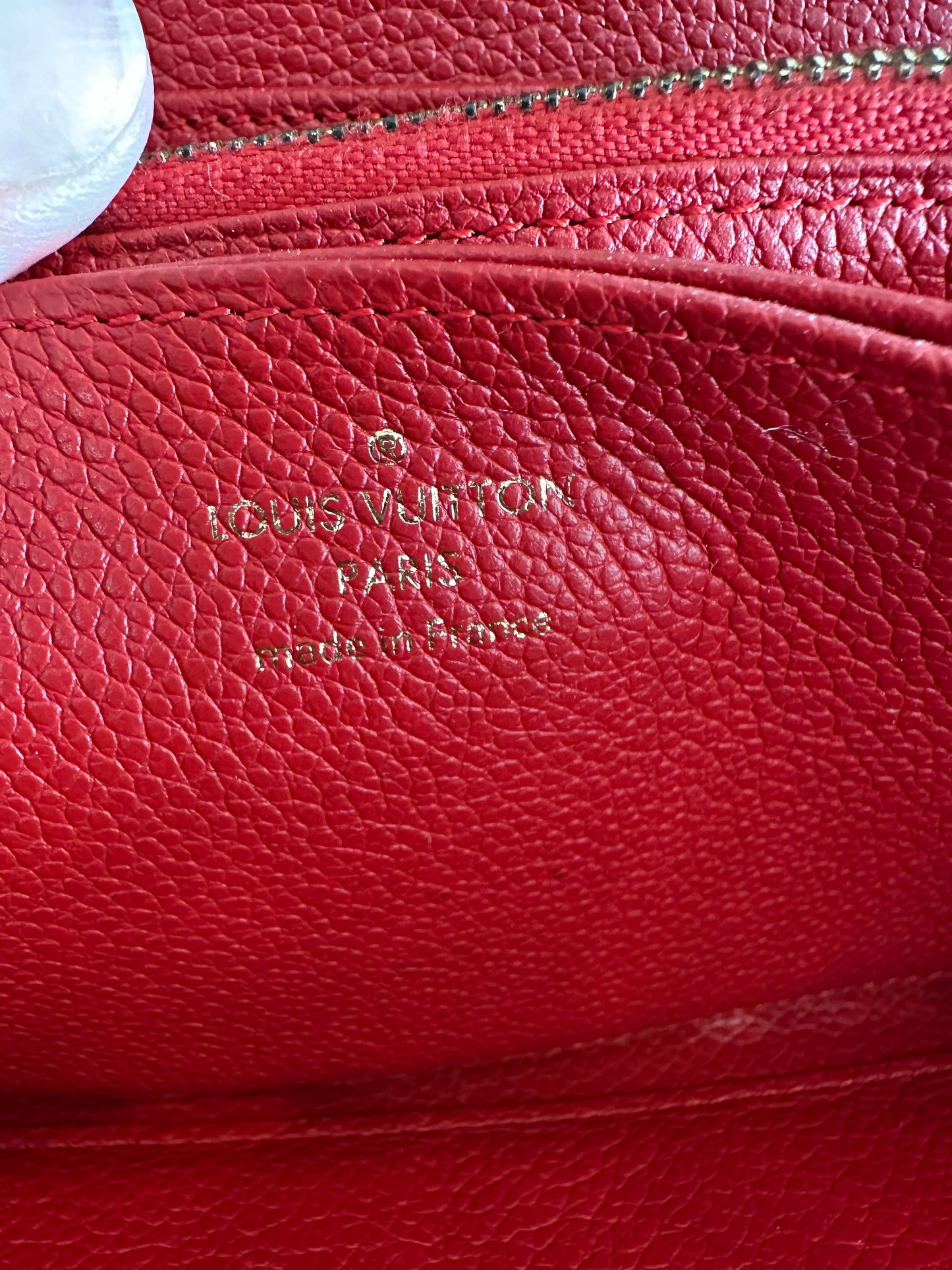 Pre-owned Louis Vuitton Empreinte Zippy Wallet in red (embossed Monogram leather) AUTHENTIC #11