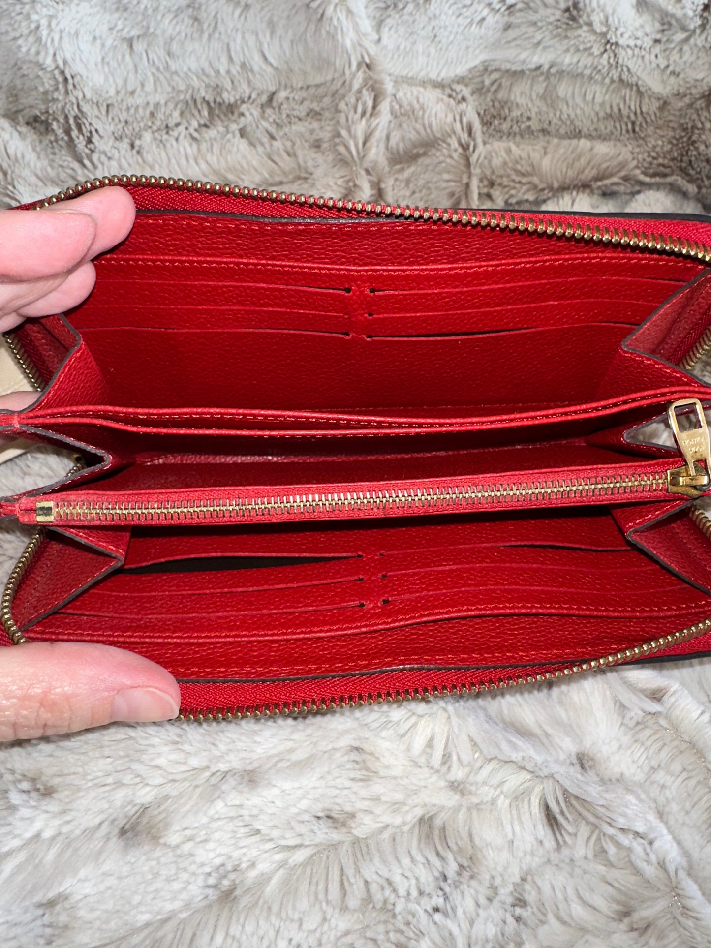 Pre-owned Louis Vuitton Empreinte Zippy Wallet in red (embossed Monogram leather) AUTHENTIC #11