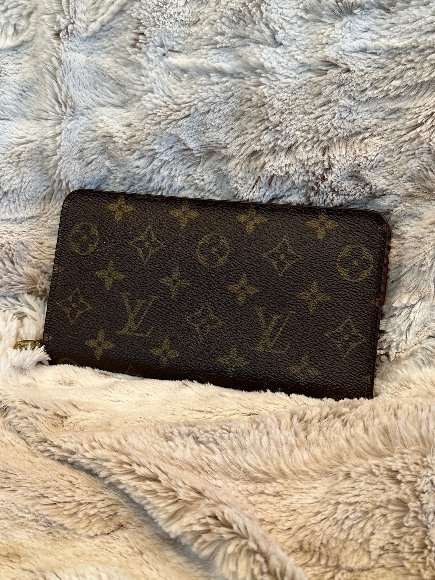 Pre-owned Vintage Louis Vuitton Portomone ZipRound Long Wallet #16 AUTHENTIC