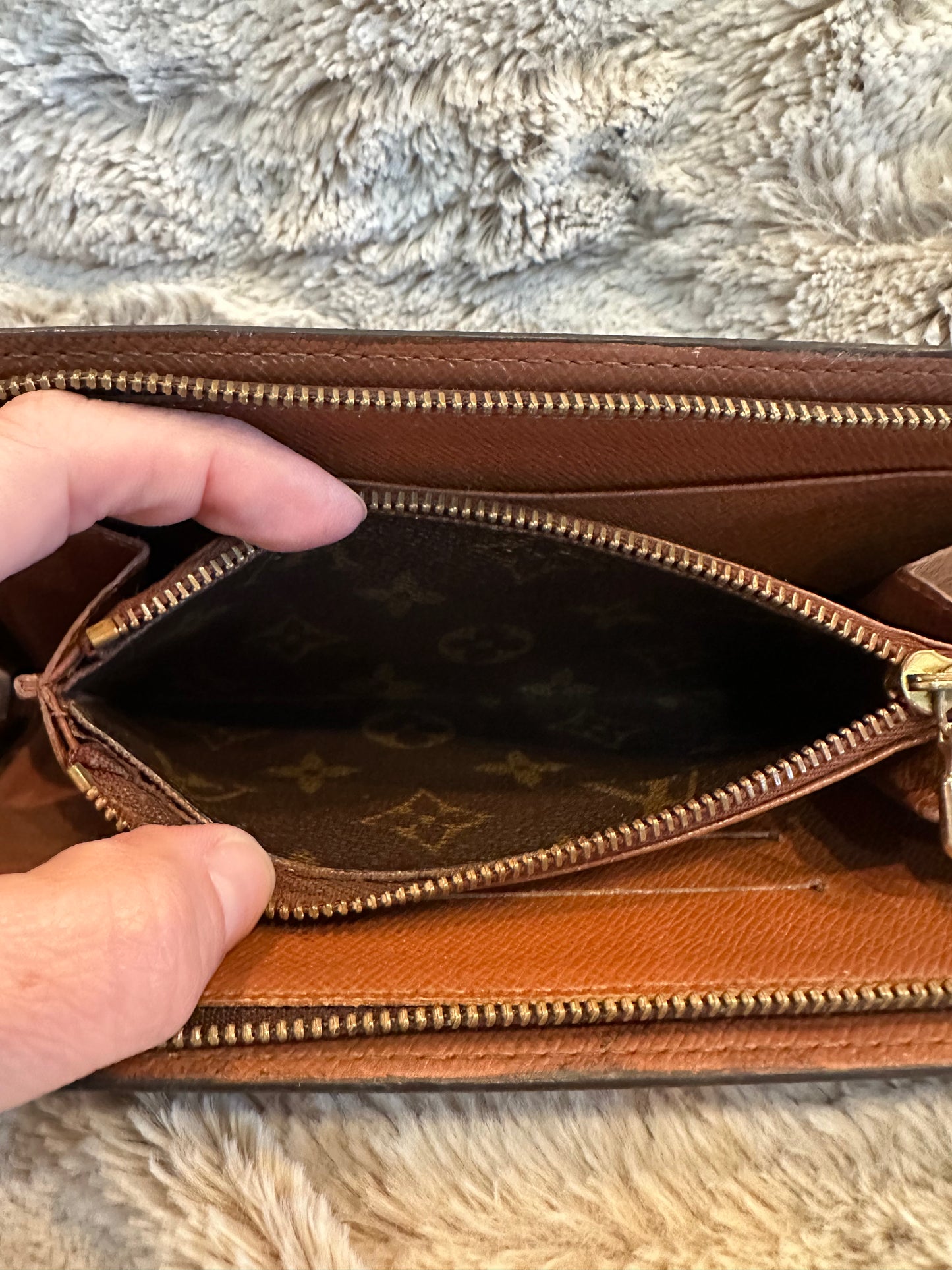 Pre-owned Vintage Louis Vuitton Portomone ZipRound Long Wallet #16 AUTHENTIC