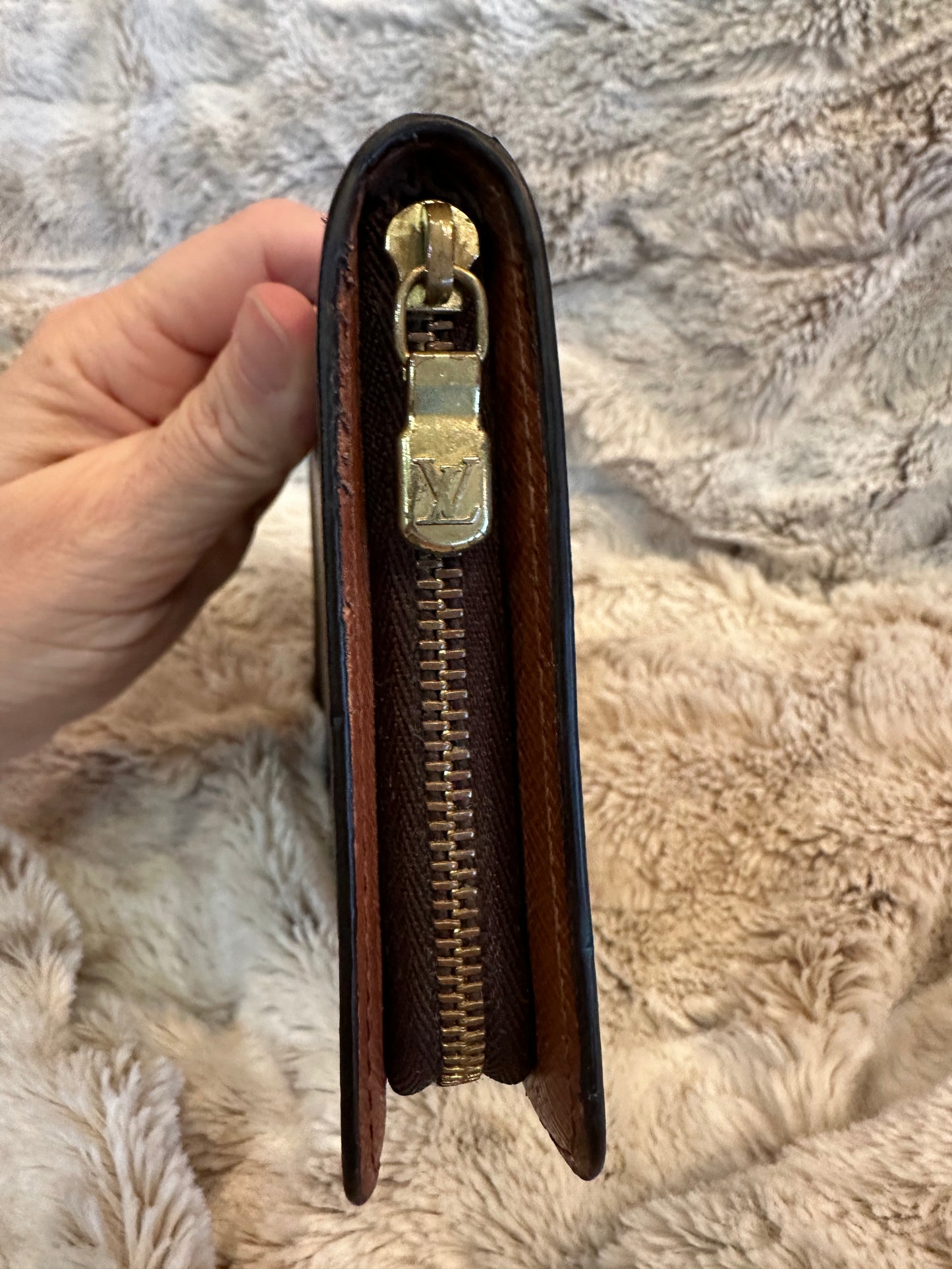 Pre-owned Vintage Louis Vuitton Portomone ZipRound Long Wallet #16 AUTHENTIC