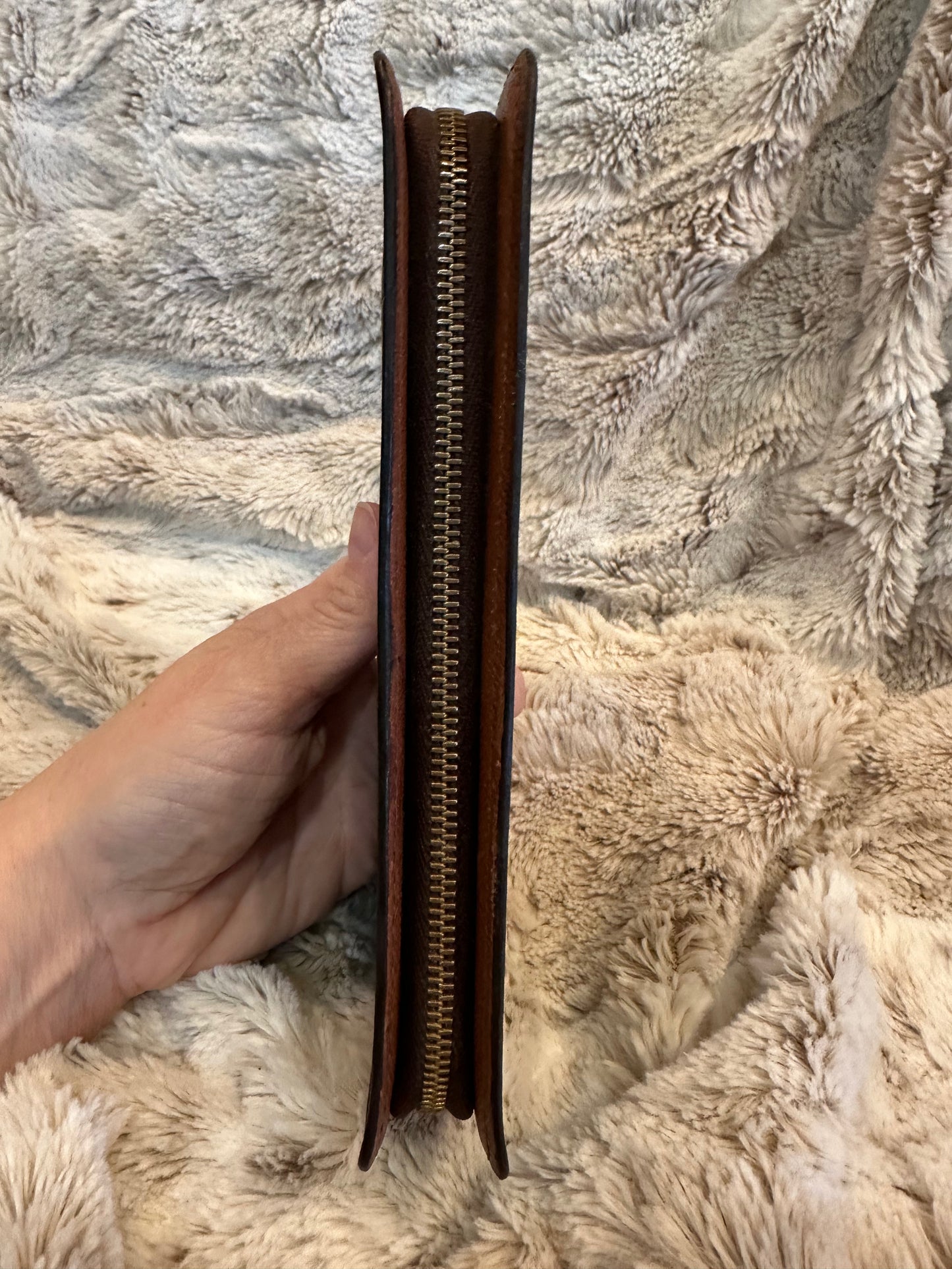 Pre-owned Vintage Louis Vuitton Portomone ZipRound Long Wallet #16 AUTHENTIC