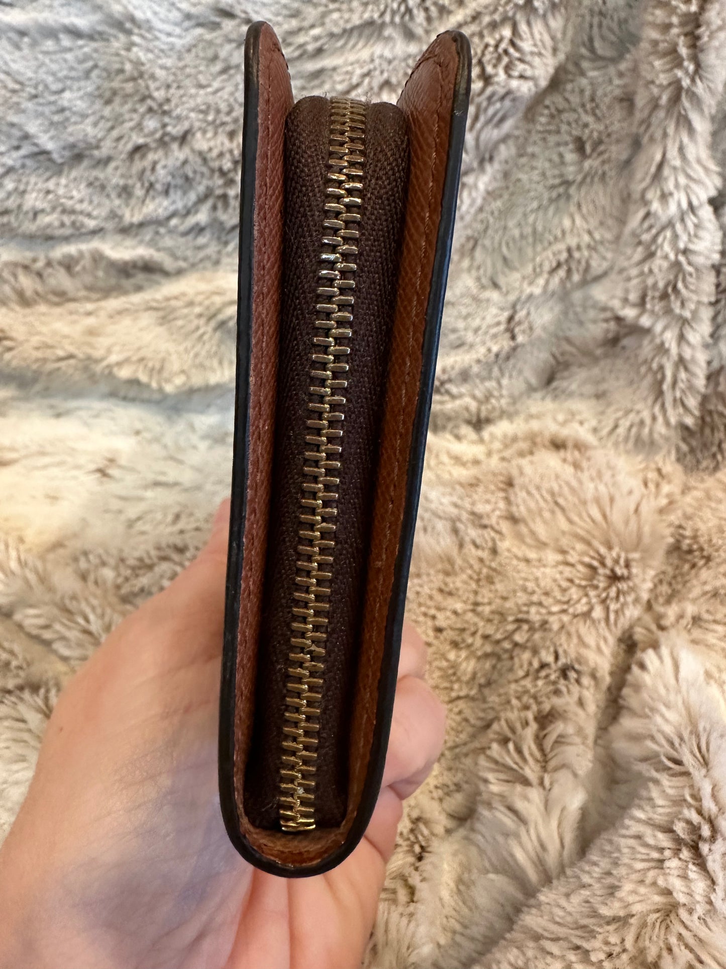 Pre-owned Vintage Louis Vuitton Portomone ZipRound Long Wallet #16 AUTHENTIC