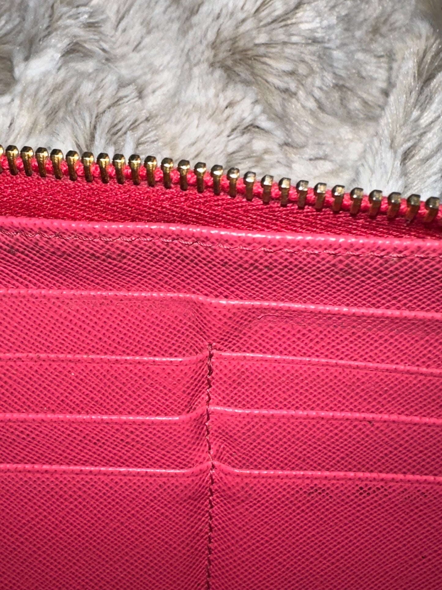 Pre-owned AUTHENTIC Prada Saffiano Leather Bow Zip-Around Continental Wallet #25