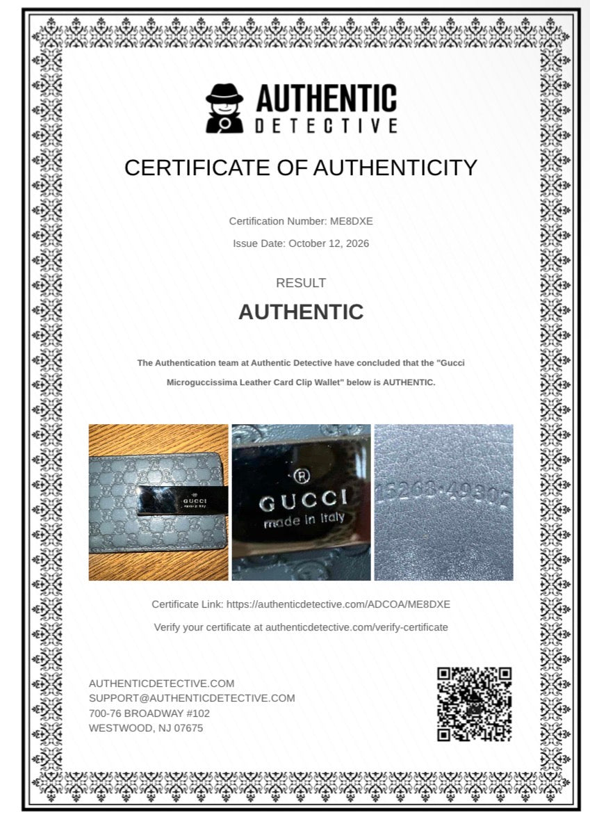 Authentic Pre-owned Gucci Microguccissima Money Clip Card Holder – Dark Gray