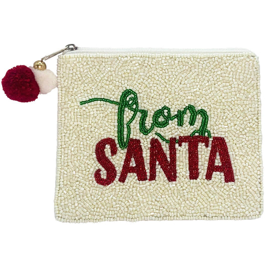 FROM SANTA BEADED POUCH
