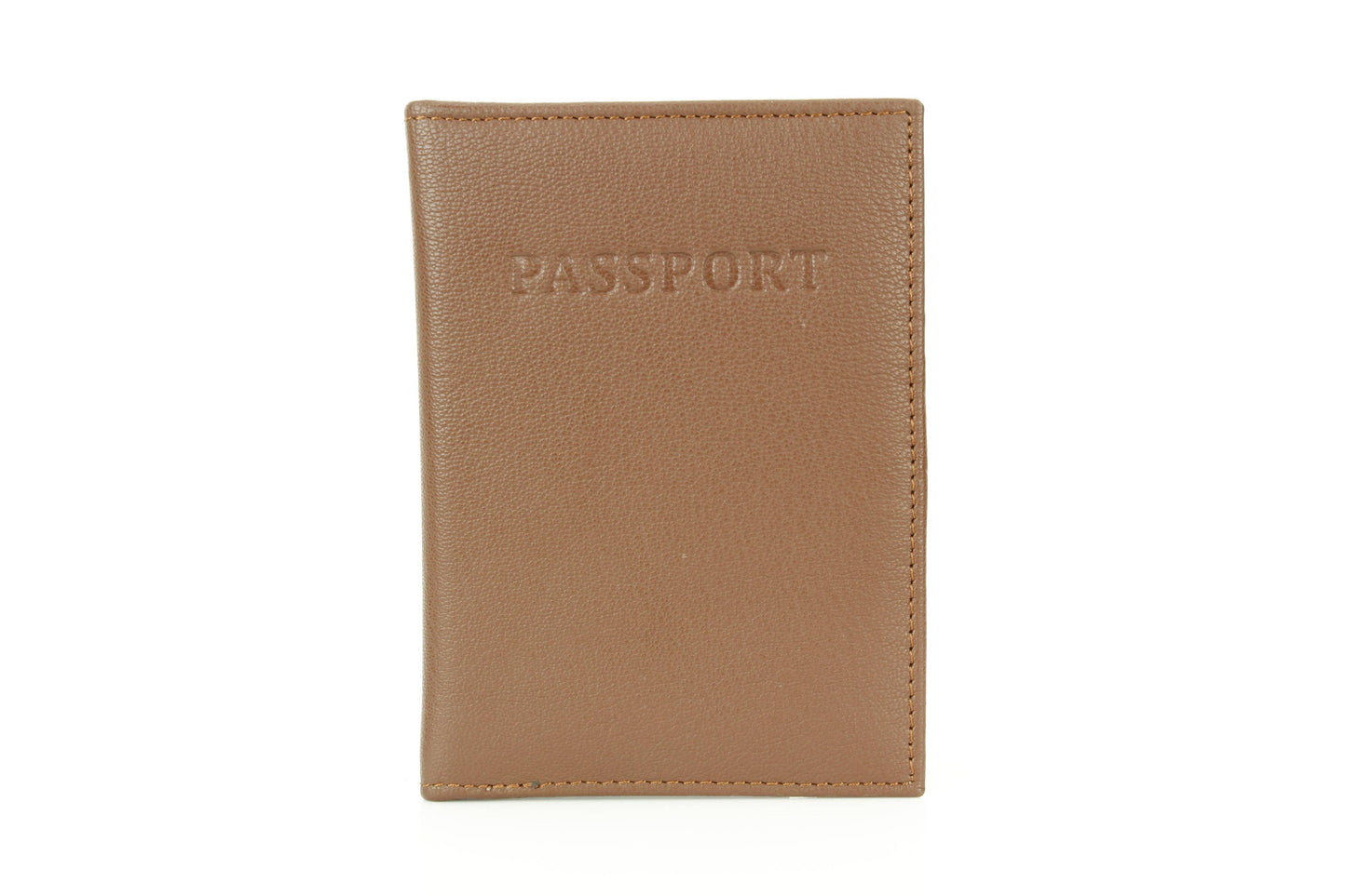 Leather Passport Holder with Card Slots: Black