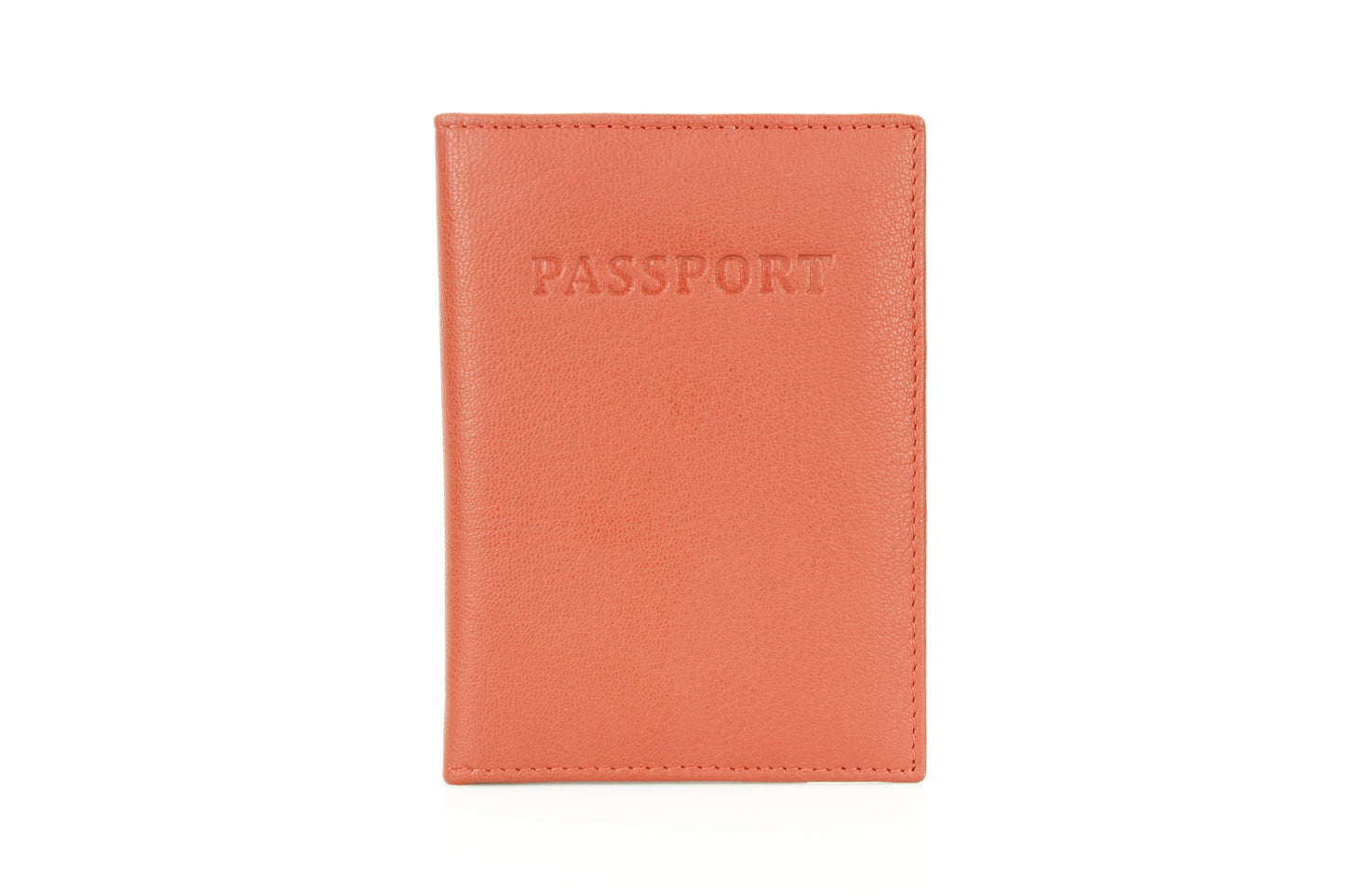 Leather Passport Holder with Card Slots: Black