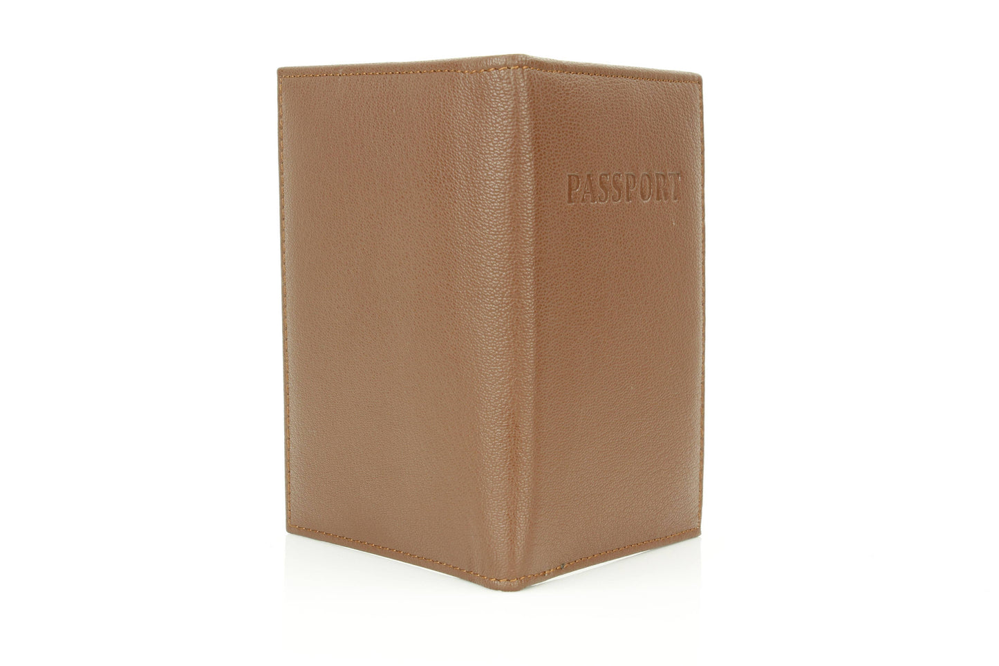 Leather Passport Holder with Card Slots: Black