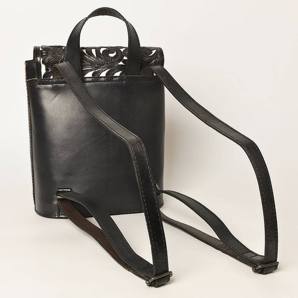 Backpack Genuine Leather hand tooled backpack