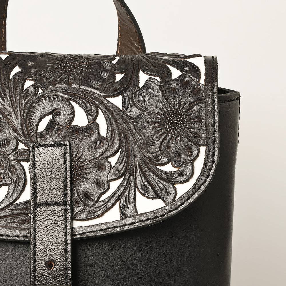 Backpack Genuine Leather hand tooled backpack