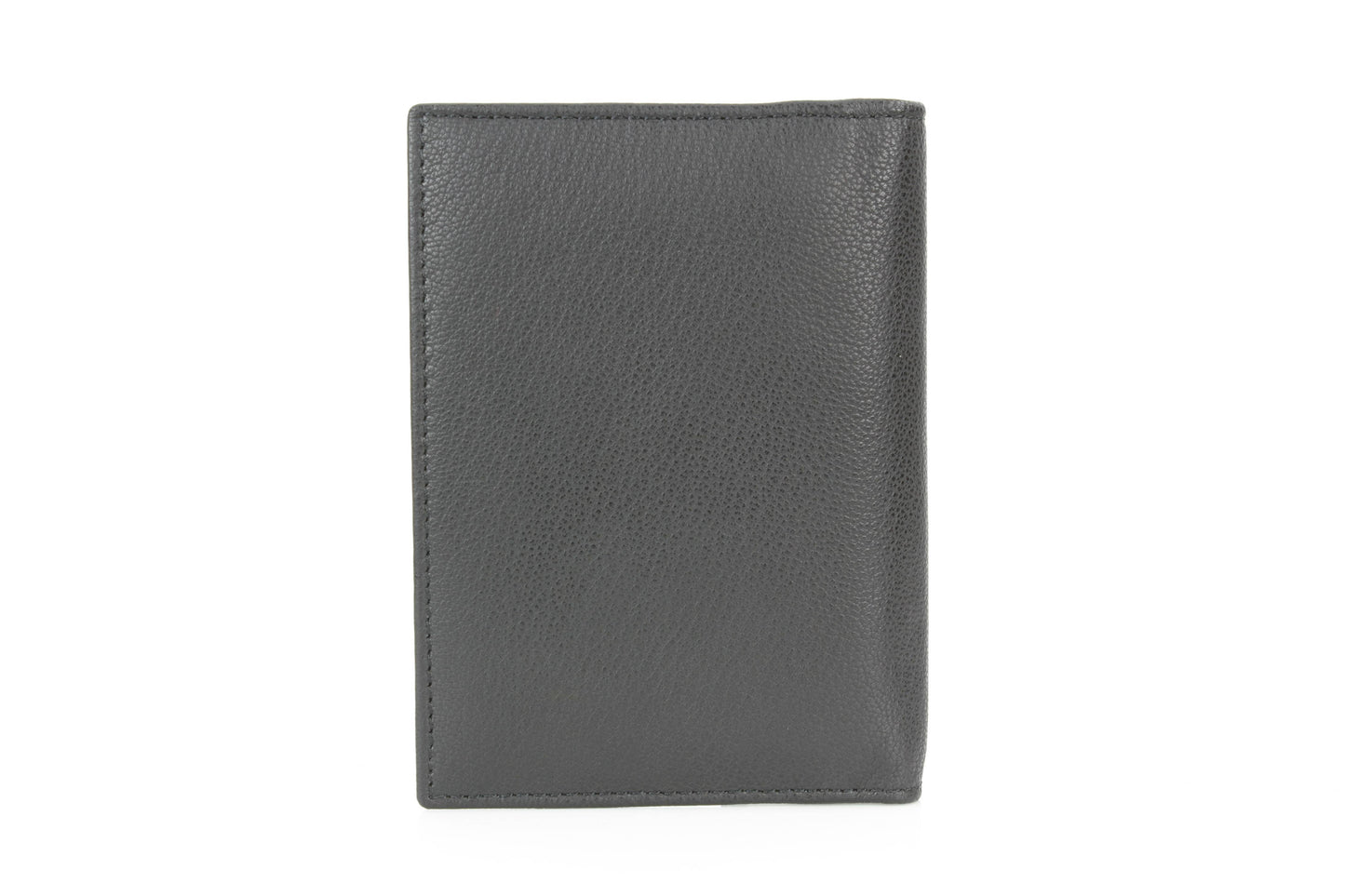 Leather Passport Holder with Card Slots: Black