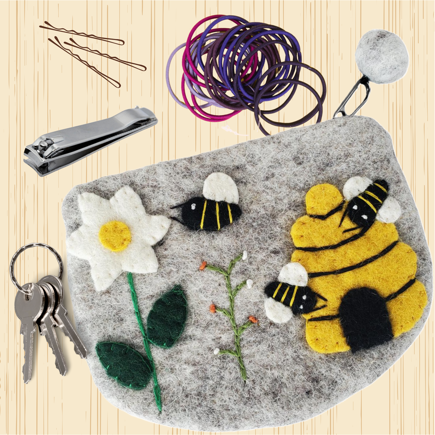 Wool Bee Bag - Handmade