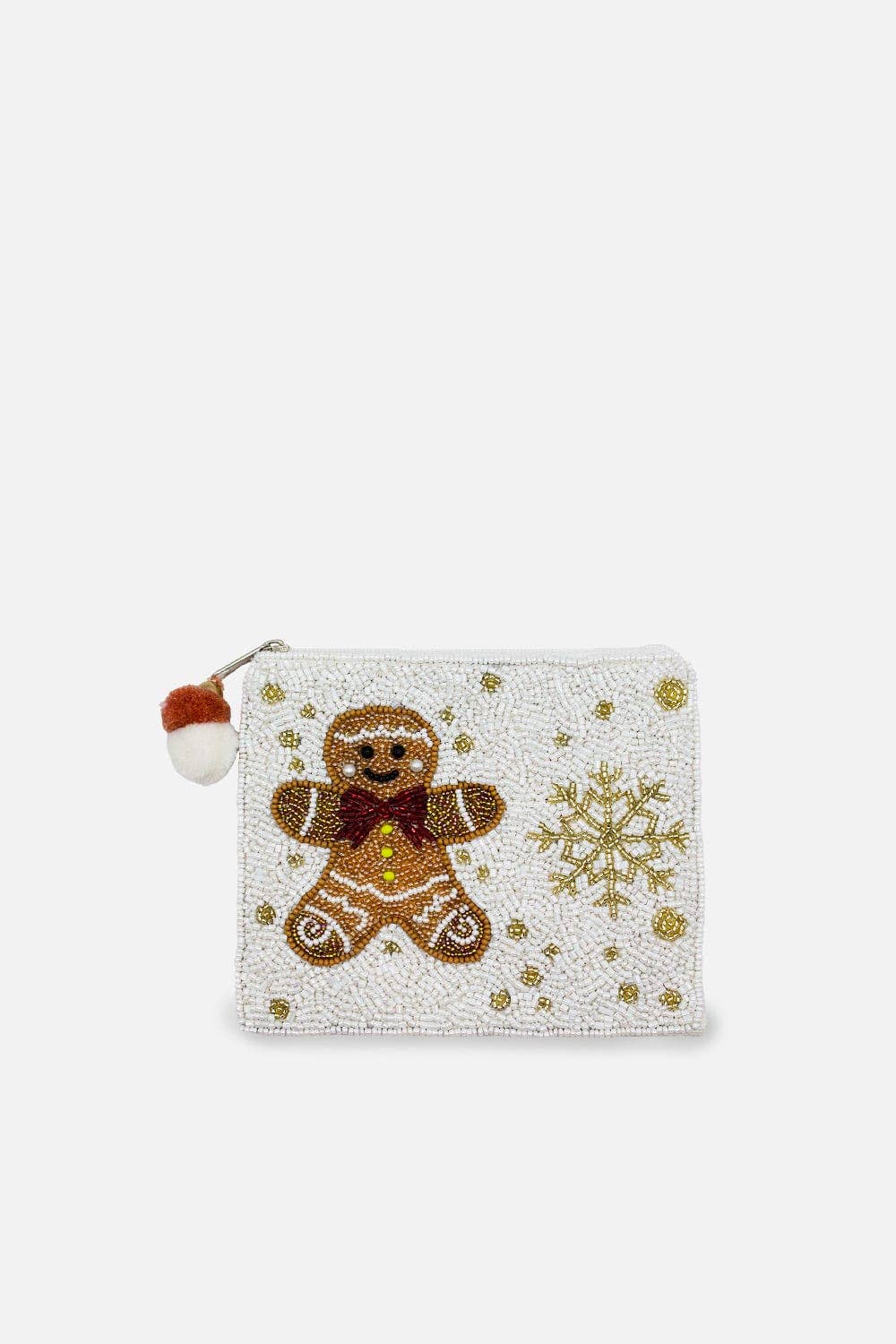 GINGERBREAD MAN BEADED COIN POUCH