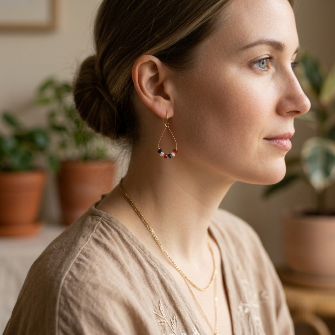 Red White & Blue Americana Jewelry: Sterling Silver